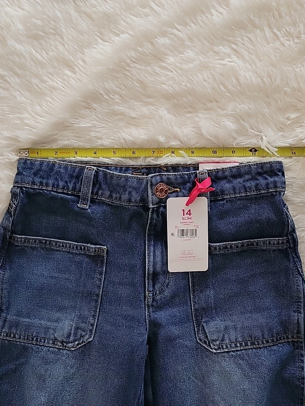Justice Barrel Jeans Dark Wash Girl's Size 14 Slim NWT